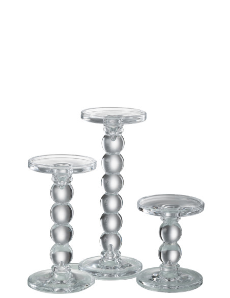 Porte-bougie en verre transparent de grande tailleJ-Line