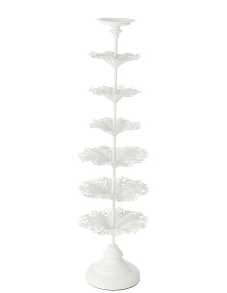 Porte-bougie Arbre Métal Blanc GrandJ-Line