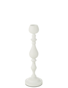 Porte-bougie Monarchie en métal blanc petitJ-Line