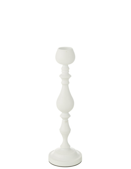 Porte-bougie Monarchie en métal blanc petitJ-Line