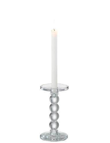 Porte-bougie en verre transparent moyenJ-Line