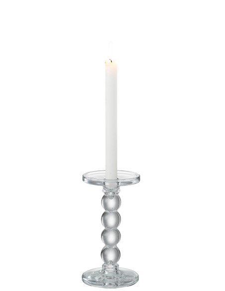 Porte-bougie en verre transparent moyenJ-Line