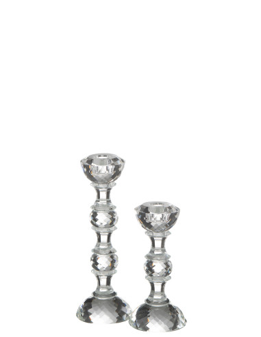 Porte-bougie Marie en cristal transparent grandJ-Line
