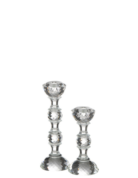 Porte-bougie Marie en cristal transparent grandJ-Line