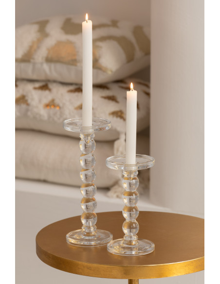 Porte-bougie en verre transparent moyenJ-Line