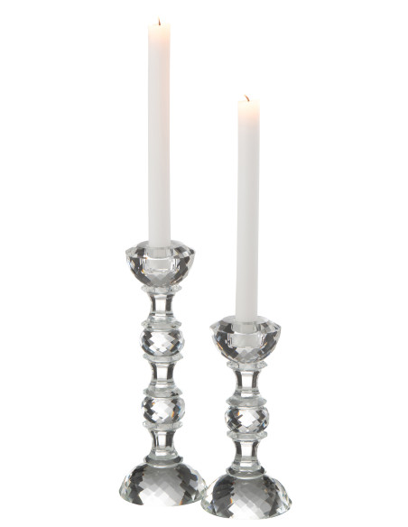 Porte-bougie Marie en cristal transparent grandJ-Line