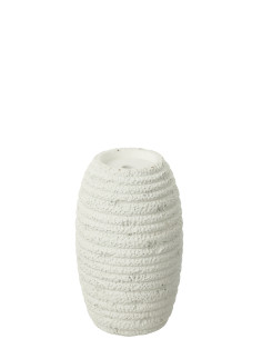 Porte-bougie Creta Étroit en Ciment BlancJ-Line 2