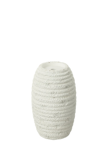 Porte-bougie Creta Étroit en Ciment BlancJ-Line