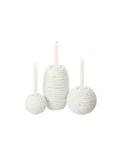 Porte-bougie Creta Étroit en Ciment BlancJ-Line