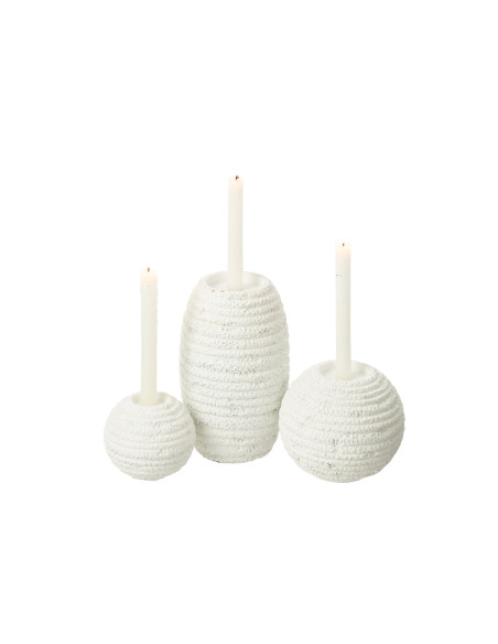 Porte-bougie Creta Étroit en Ciment BlancJ-Line