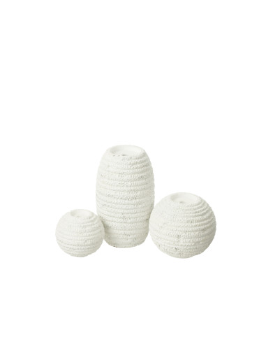 Porte-bougie Creta Étroit en Ciment BlancJ-Line