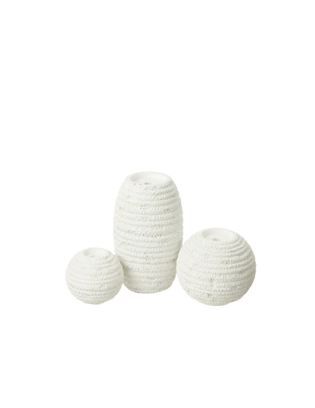 Porte-bougie Creta Étroit en Ciment BlancJ-Line