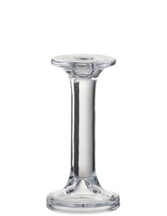 Bougeoir en verre lisse transparent grandJ-Line