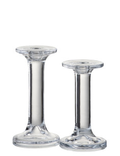 Bougeoir en verre lisse transparent grandJ-Line 2