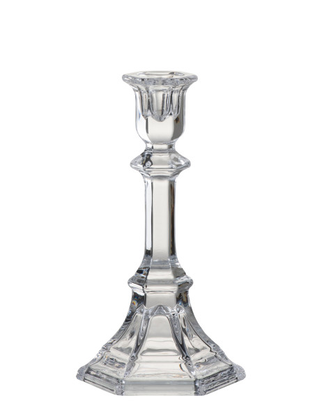 Bougeoir en verre transparent classique de grande tailleJ-Line