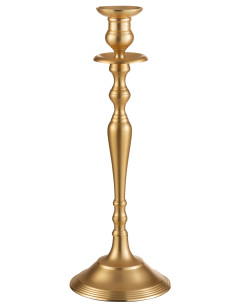 Bougeoir classique en aluminium mat doré de taille moyenneJ-Line