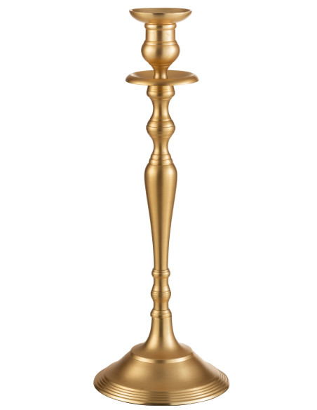 Bougeoir classique en aluminium mat doré de taille moyenneJ-Line