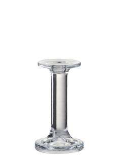 Bougeoir en verre lisse transparent petitJ-Line
