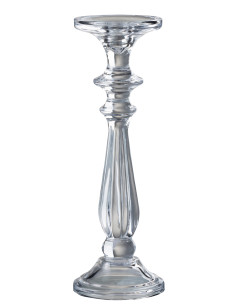 Bougeoir / Porte-bougie Tibo en verre transparent grandJ-Line