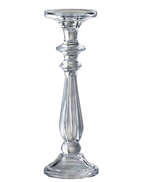 Bougeoir / Porte-bougie Tibo en verre transparent grandJ-Line