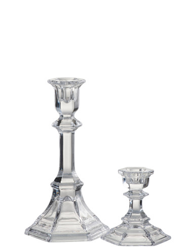 Bougeoir en verre transparent classique de grande tailleJ-Line