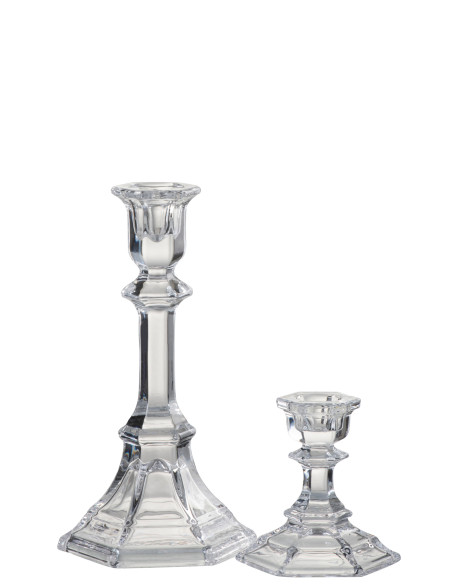 Bougeoir en verre transparent classique de grande tailleJ-Line