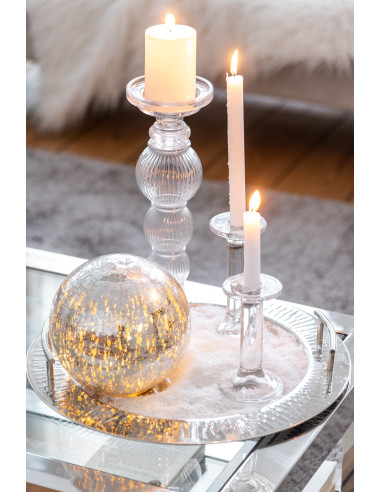 Bougeoir en verre lisse transparent petitJ-Line