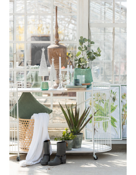 Bougeoir en verre transparent classique de grande tailleJ-Line