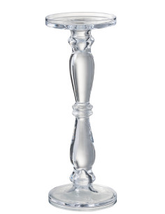 Bougeoir / Porte-bougie Leti en verre transparent grandJ-Line