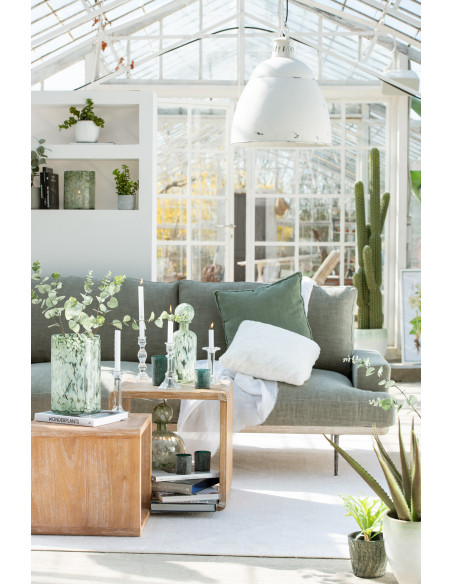 Bougeoir en verre transparent classique de grande tailleJ-Line