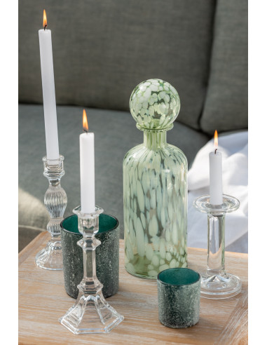 Bougeoir en verre transparent classique de grande tailleJ-Line