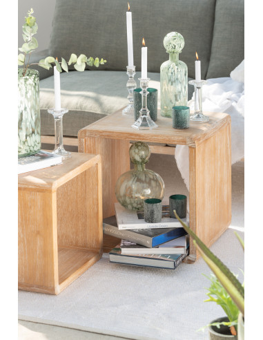 Bougeoir en verre transparent classique de grande tailleJ-Line