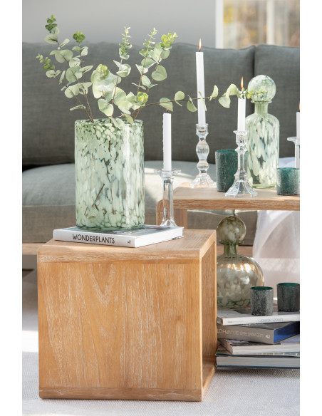 Bougeoir en verre transparent classique de grande tailleJ-Line