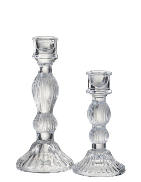 Bougeoir en verre transparent de grande tailleJ-Line