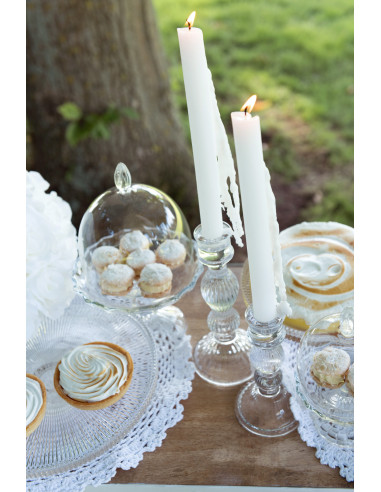 Bougeoir en verre transparent de grande tailleJ-Line