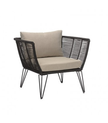 Fauteuil Mundo Black - Outdoor Bloomingville