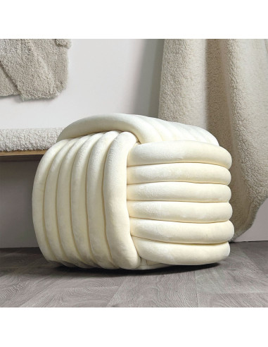 Pouf passementerie écru opjet