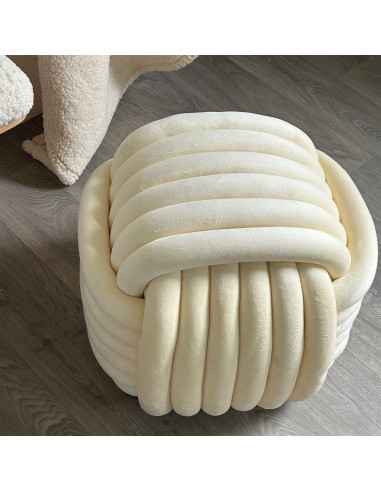 Pouf passementerie écru opjet