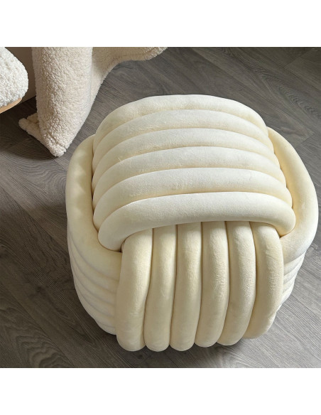 Pouf passementerie écru opjet