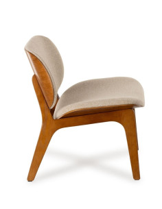 Fauteuil Kuji Beige Structure Bois 2
