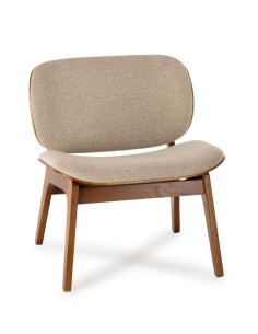 Fauteuil Kuji Beige Structure Bois