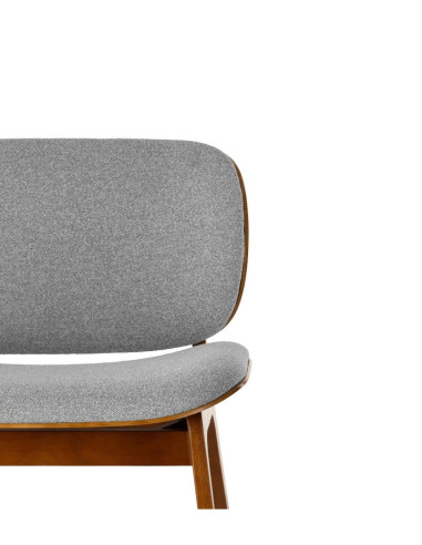 Fauteuil Kuji Gris Clair Structure Bois