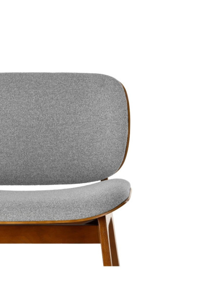 Fauteuil Kuji Gris Clair Structure Bois