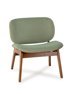 Fauteuil Kuji Vert Structure Bois
