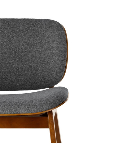 Fauteuil Kuji Anthracite Structure Bois