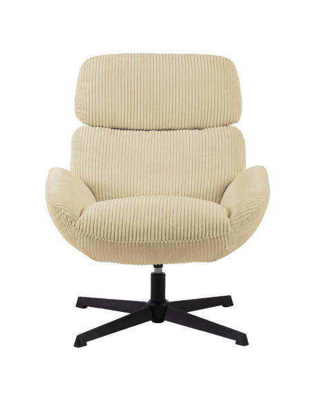 Fauteuil Nicolas velours cotelé pivotant beige opjet Fauteuil Nicolas velours cotelé pivotant beige opjet