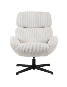 Fauteuil Nicolas velours cotelé pivotant blanc opjet