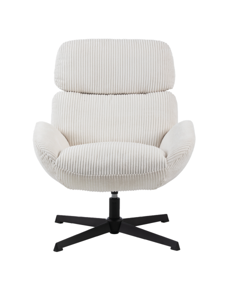 Fauteuil Nicolas velours cotelé pivotant blanc opjet