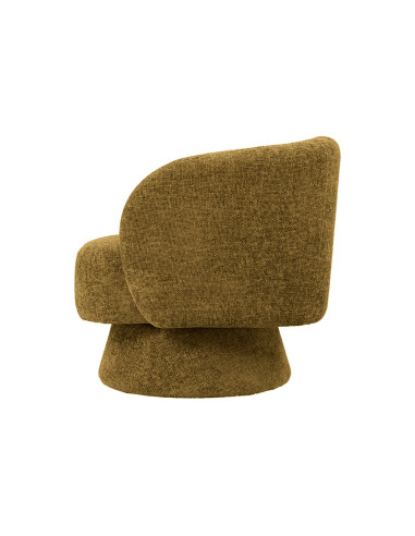 Fauteuil rondeur chenille tissé pivotant kaki opjet