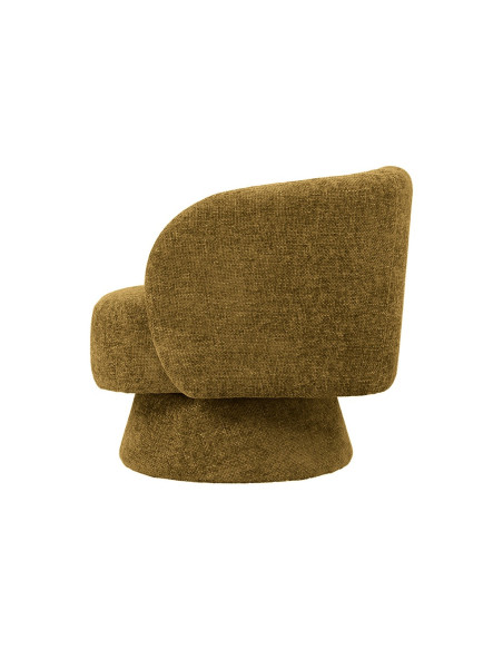 Fauteuil rondeur chenille tissé pivotant kaki opjet